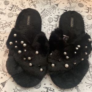 Victoria Secret Black Slipper Sandals